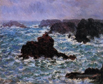 Effet de pluie BelleIle Claude Monet Peinture à l'huile